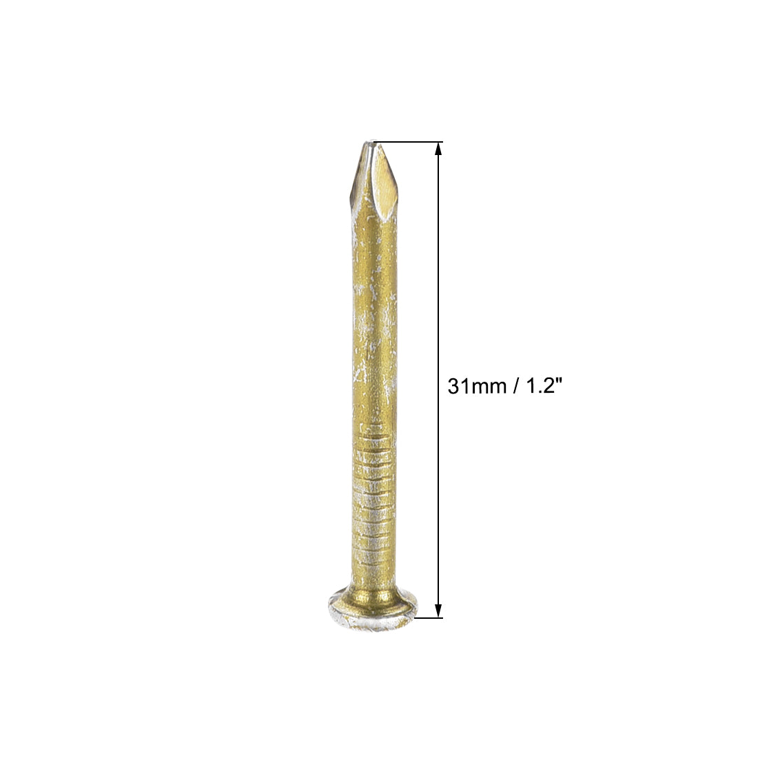 Harfington Hardware Nails Carbon Steel Point Tip Wall Cement Nail 31mm 1.2-inch Bronze Tone 200pcs