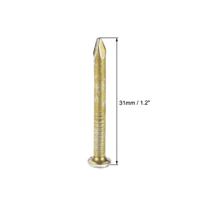 Harfington Hardware Nails Carbon Steel Point Tip Wall Cement Nail 31mm 1.2-inch Bronze Tone 200pcs