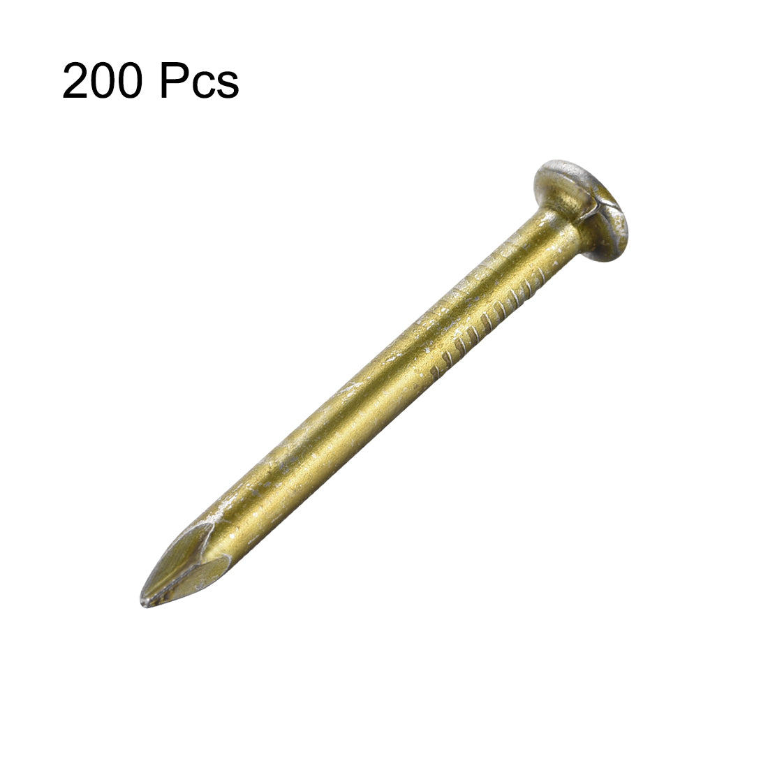 Harfington Hardware Nails Carbon Steel Point Tip Wall Cement Nail 31mm 1.2-inch Bronze Tone 200pcs