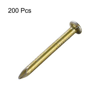 Harfington Hardware Nails Carbon Steel Point Tip Wall Cement Nail 31mm 1.2-inch Bronze Tone 200pcs