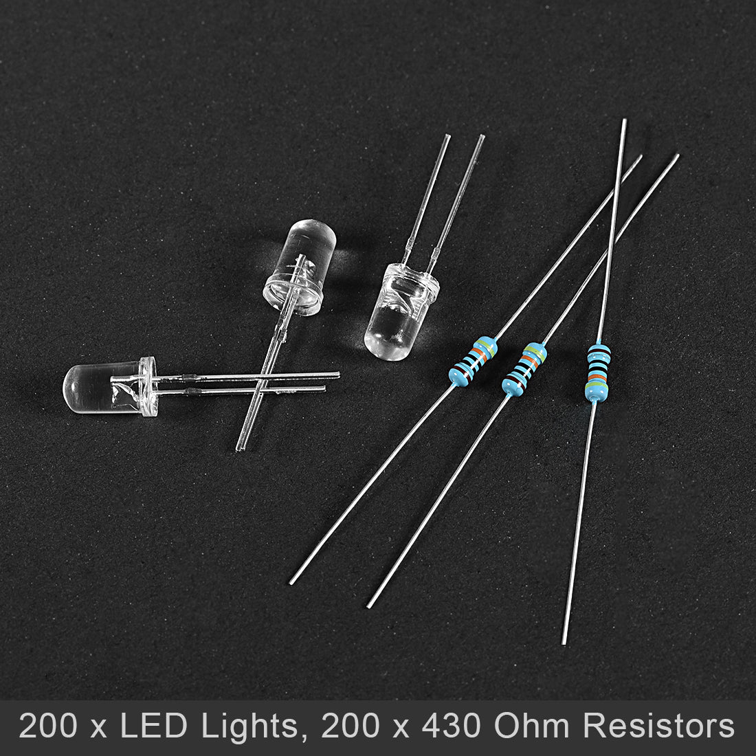 Harfington LED Diodes Kit w Resistors for Light Projects
