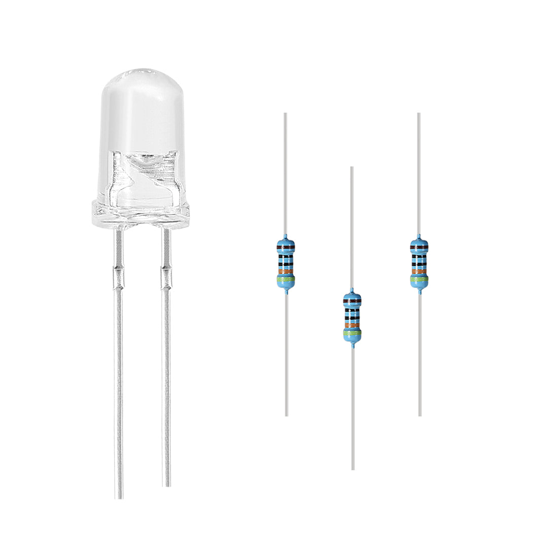 Harfington LED Diodes Kit w Resistors for Light Projects