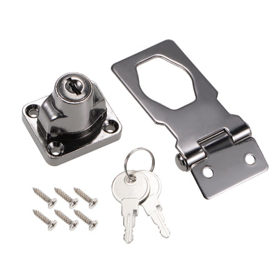 Harfington Keyed Hasp Locks with Screws for Door Keyed Alike 2 Pieces