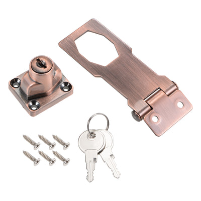 Harfington Keyed Hasp Locks with Screws for Door Keyed Alike 2 Pieces