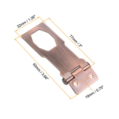 Harfington Keyed Hasp Locks with Screws for Door Keyed Alike 2 Pieces