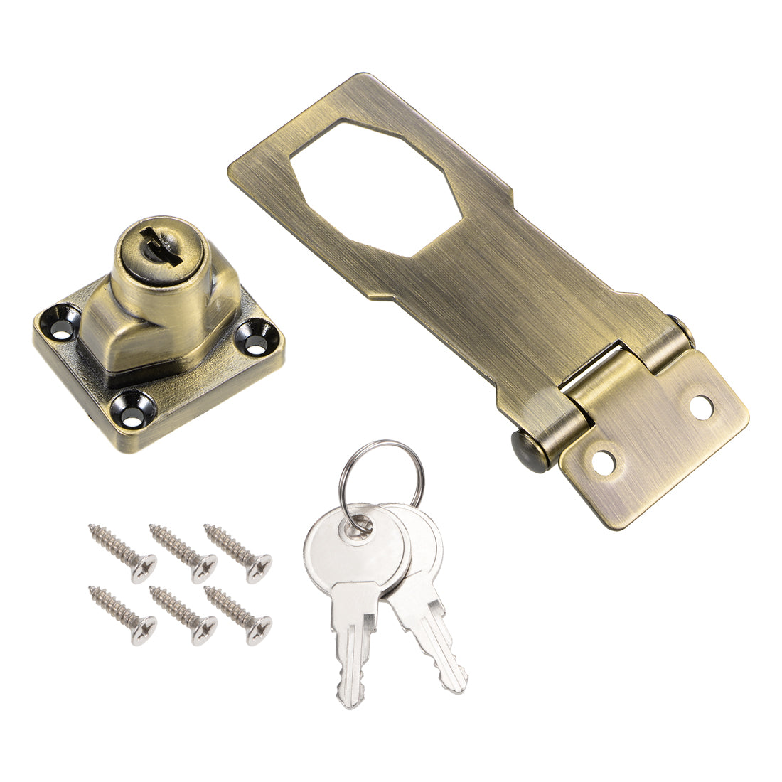 Harfington Keyed Hasp Locks with Screws for Door Keyed Alike