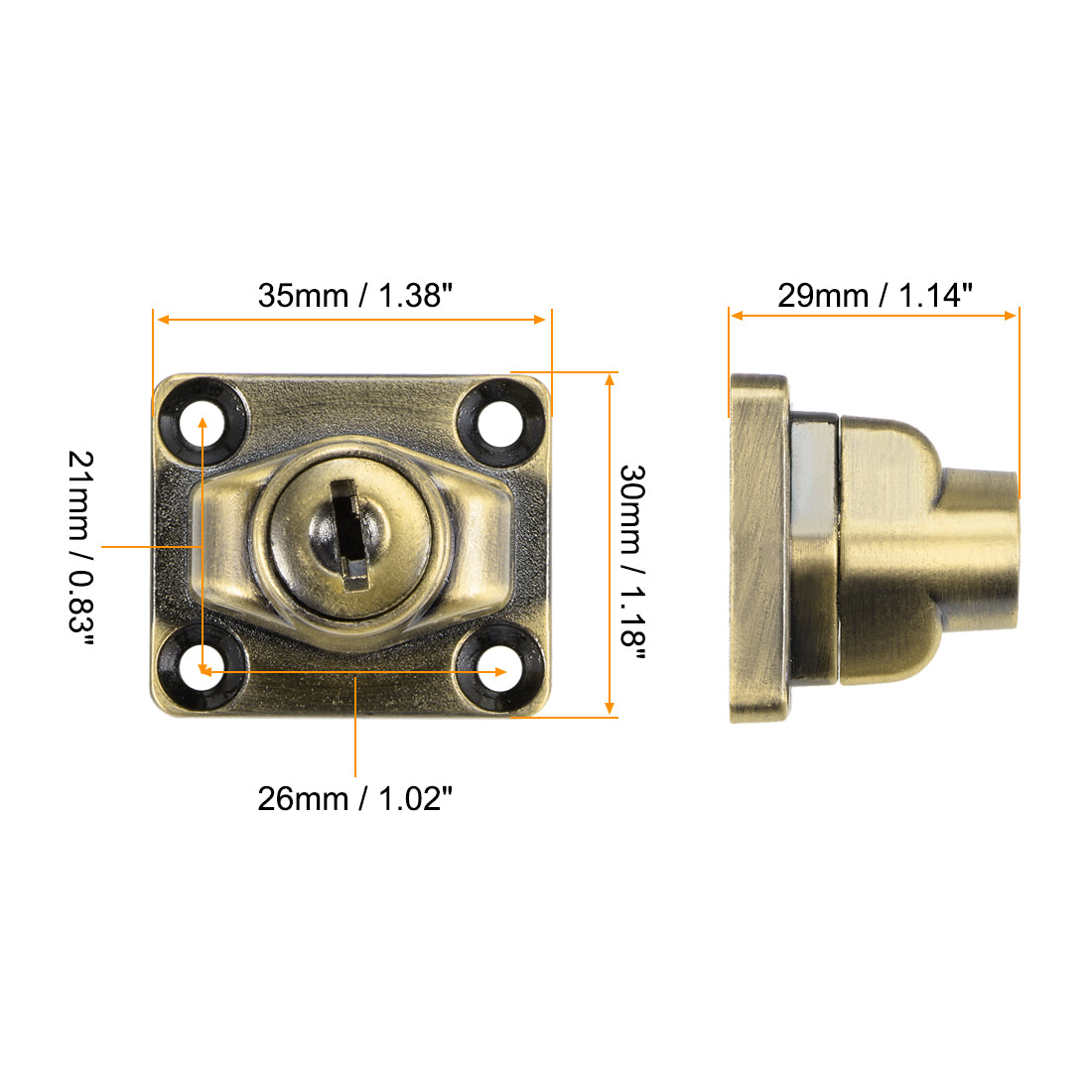 Harfington Keyed Hasp Locks with Screws for Door Keyed Alike 2 Pieces