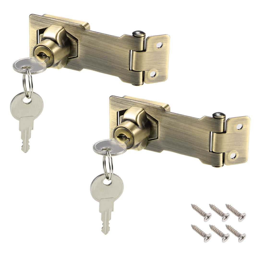 Harfington Keyed Hasp Locks with Screws for Door Keyed Alike 2 Pieces
