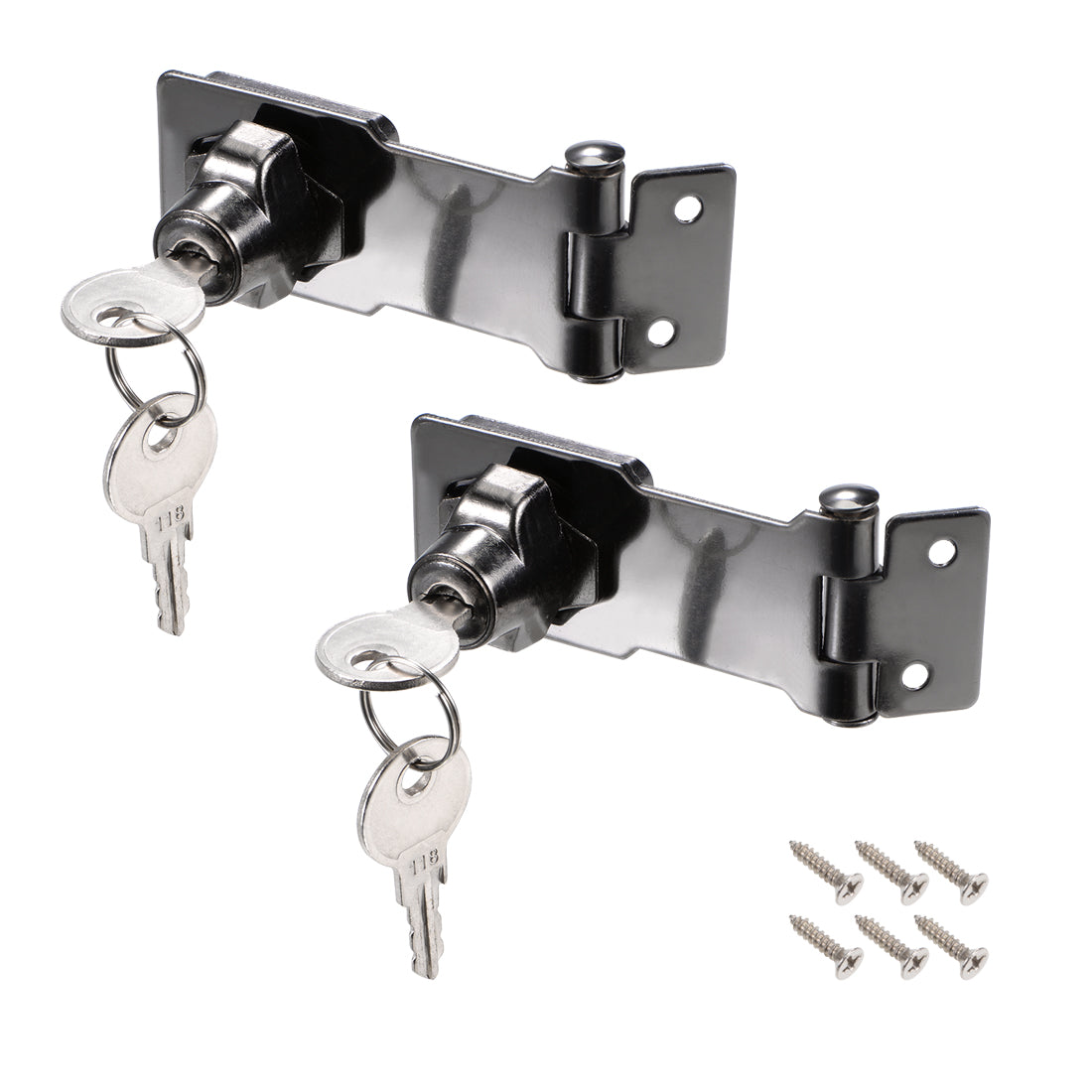 Harfington Keyed Hasp Locks with Screws for Door Keyed Alike 2 Pieces