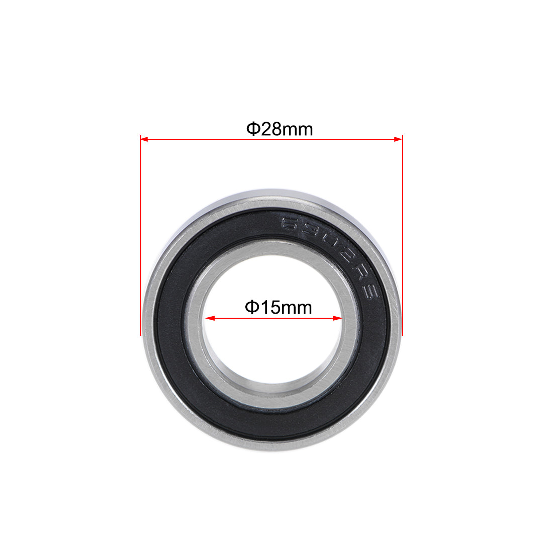 Harfington 6902-2RS Deep Groove Ball Bearings 15x28x7mm Double Sealed Chrome Steel P5 4pcs