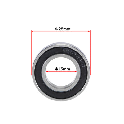 Harfington 6902-2RS Deep Groove Ball Bearings 15x28x7mm Double Sealed Chrome Steel P5 4pcs