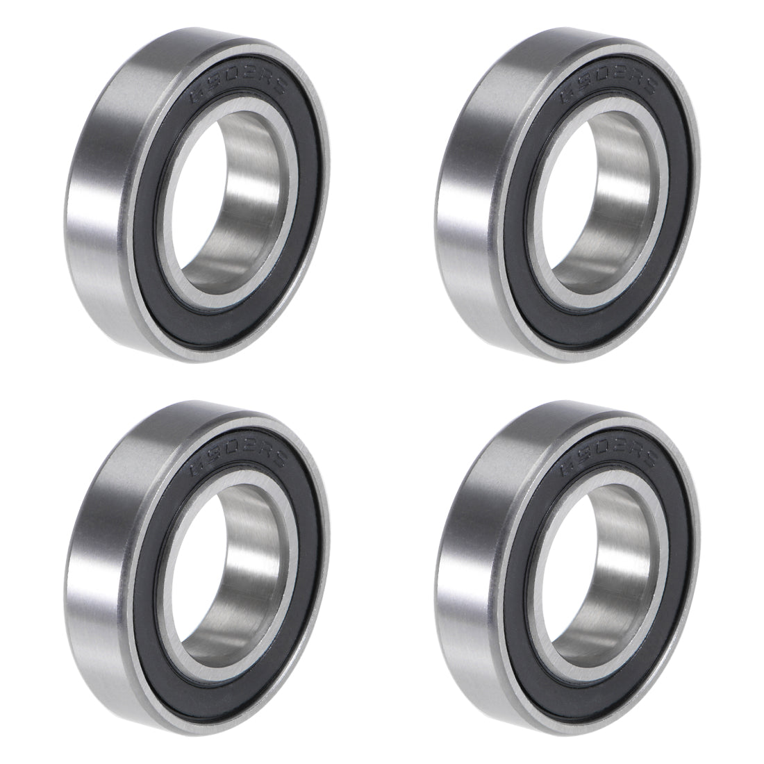 Harfington 6902-2RS Deep Groove Ball Bearings 15x28x7mm Double Sealed Chrome Steel P5 4pcs
