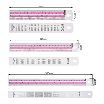 Harfington Aluminum Ruler Set Straight Rulers