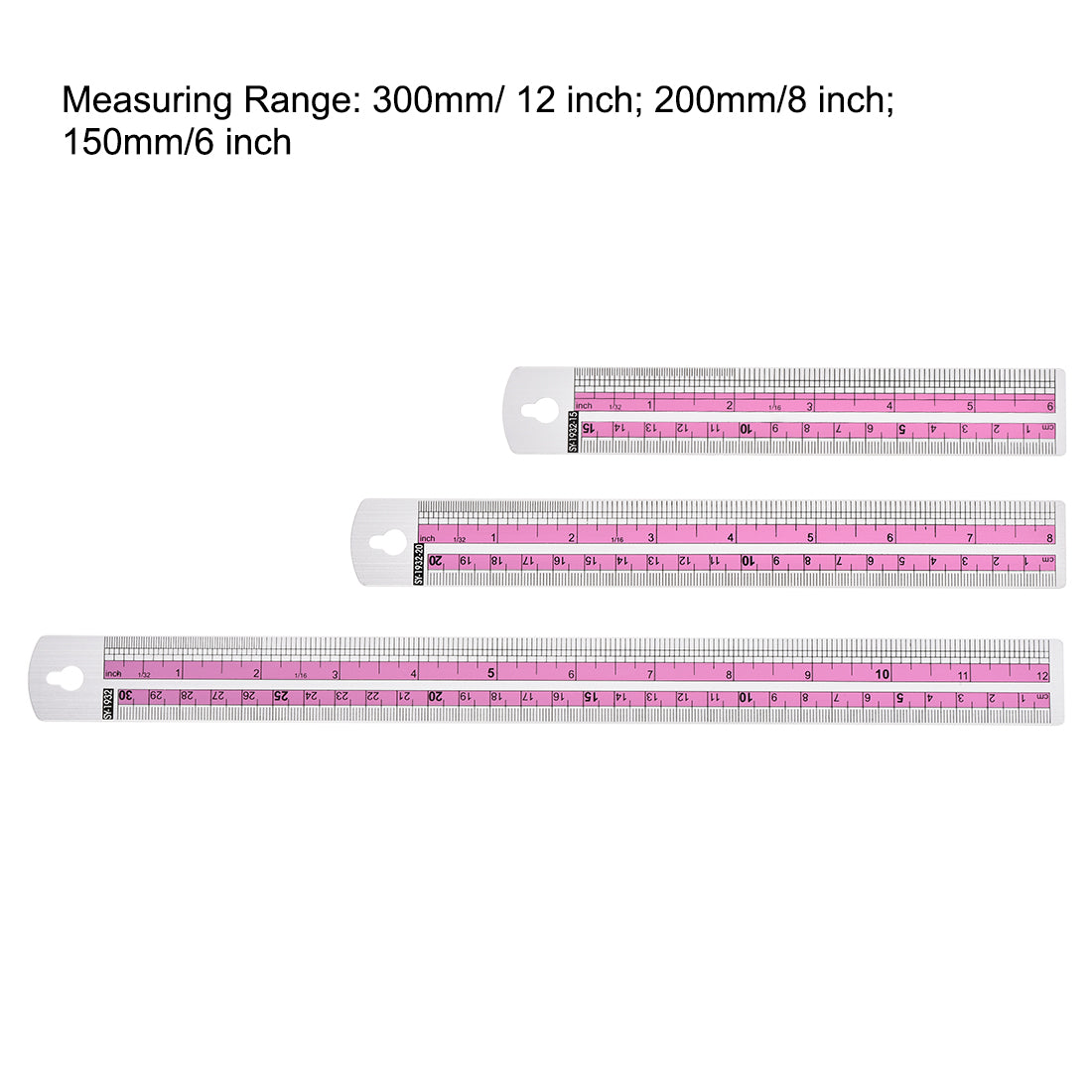 Harfington Aluminum Ruler Set Straight Rulers