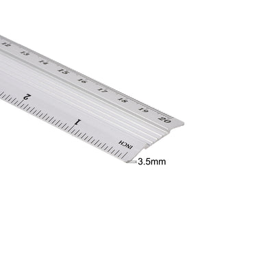 Harfington Aluminum Ruler Precision Bevel Edge Metal Ruler Metric and Imperial Rulers