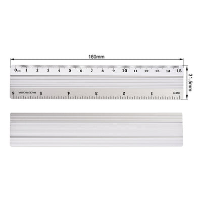 Harfington Aluminum Ruler Precision Bevel Edge Metal Ruler Metric and Imperial Rulers