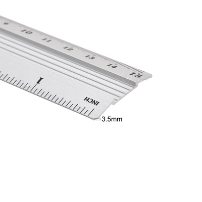 Harfington Aluminum Ruler Precision Bevel Edge Metal Ruler Metric and Imperial Rulers