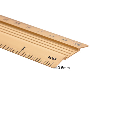 Harfington Aluminum Ruler Precision Bevel Edge Metal Ruler Metric and Imperial Rulers