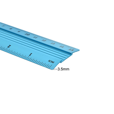 Harfington Aluminum Ruler Precision Bevel Edge Metal Ruler Metric and Imperial Rulers
