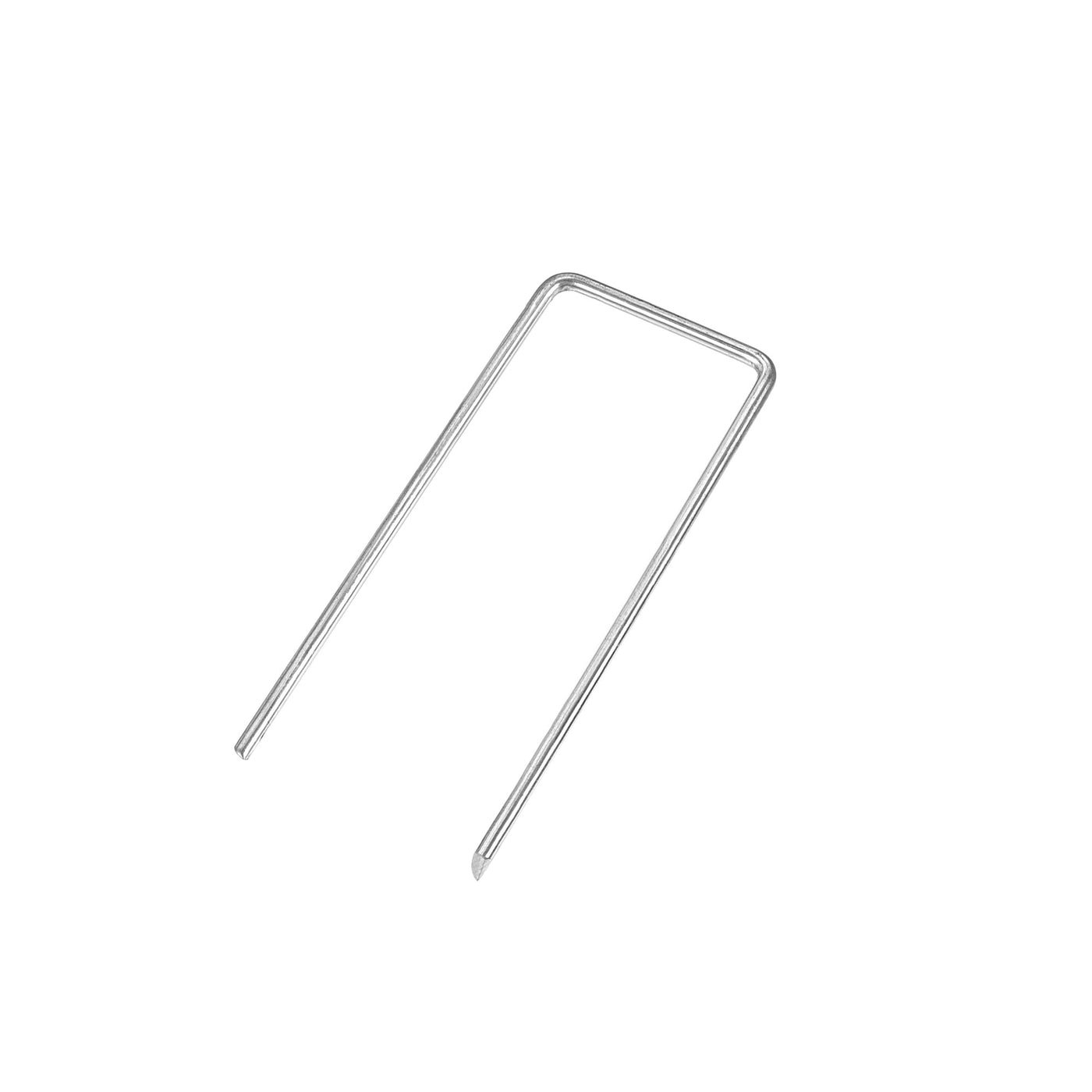 Harfington U-Shaped Garden Stakes, Galvanized Landscape Staples U Pins Anchor Fence Pegs, 100x40mm(LxW) 3mm Rod Dia Square 35pcs