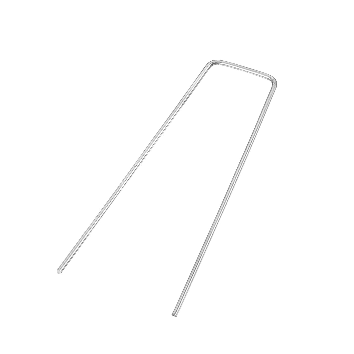 Harfington U-Shaped Garden Stakes, Galvanized Landscape Staples U Pins Anchor Fence Pegs, 150x40mm(LxW) 3mm Rod Dia Square 35pcs