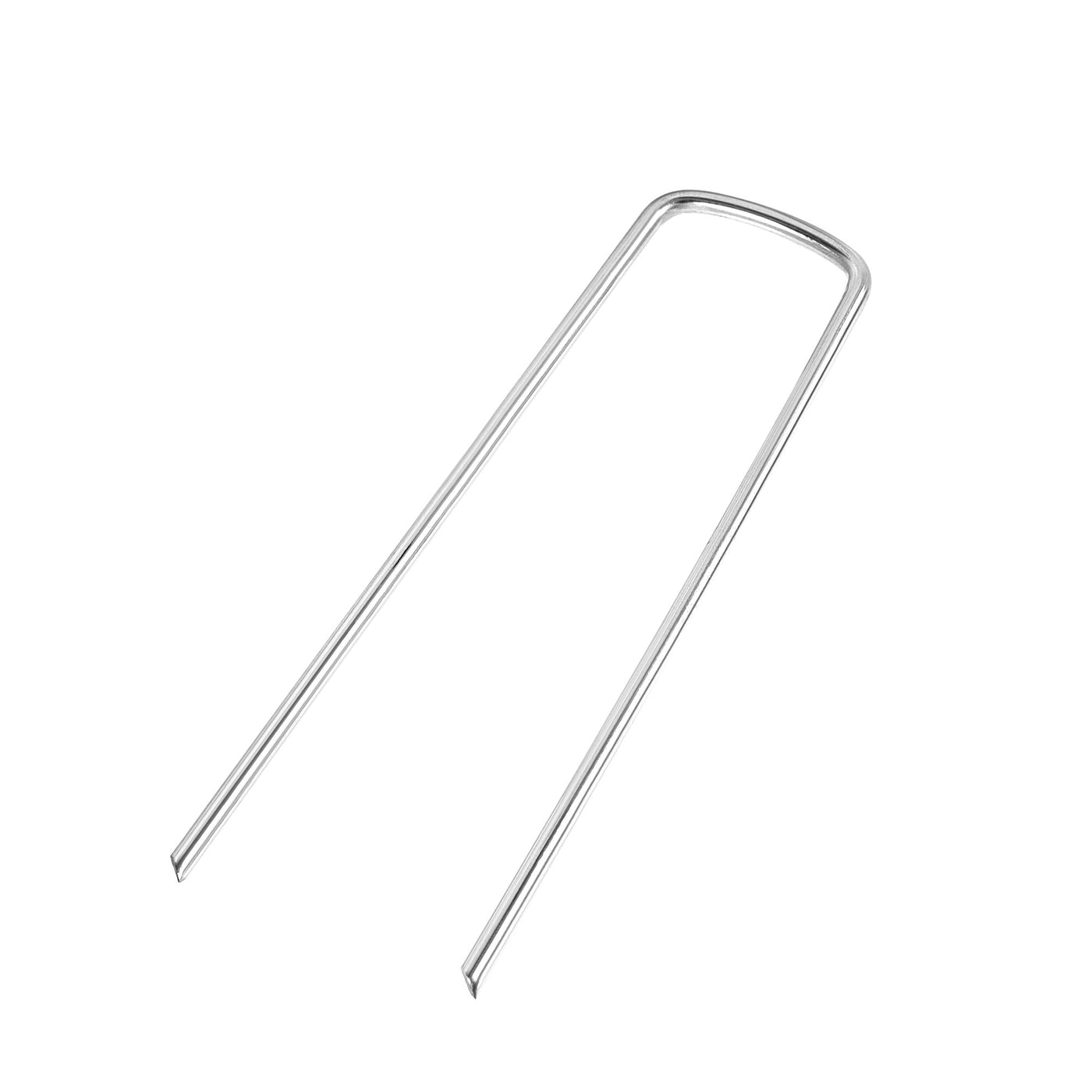 Harfington U-Shaped Garden Stakes, Galvanized Landscape Staples U Pins Anchor Fence Pegs, 150x40mm(LxW) 4mm Rod Dia Square 12pcs