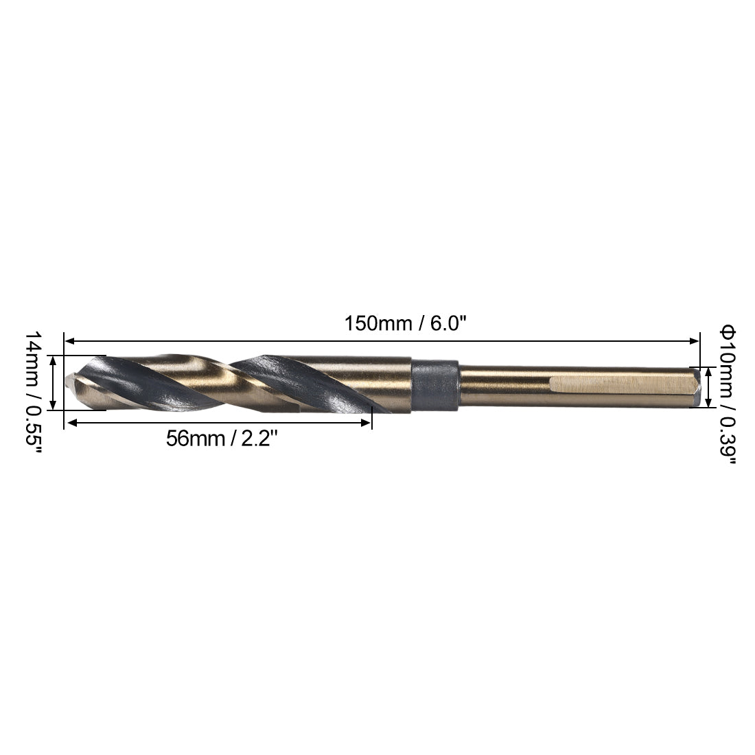 Harfington HSS 4341 Tri-flat Reduced Shank Twist Drill Bit