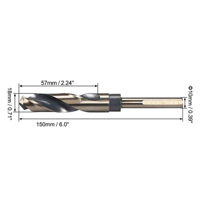 Harfington HSS 4341 Tri-flat Reduced Shank Twist Drill Bit