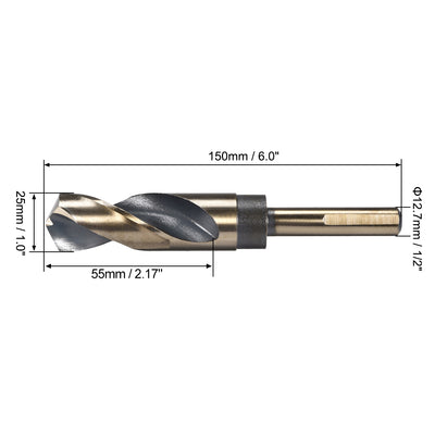 Harfington HSS 4341 Tri-flat Reduced Shank Twist Drill Bit