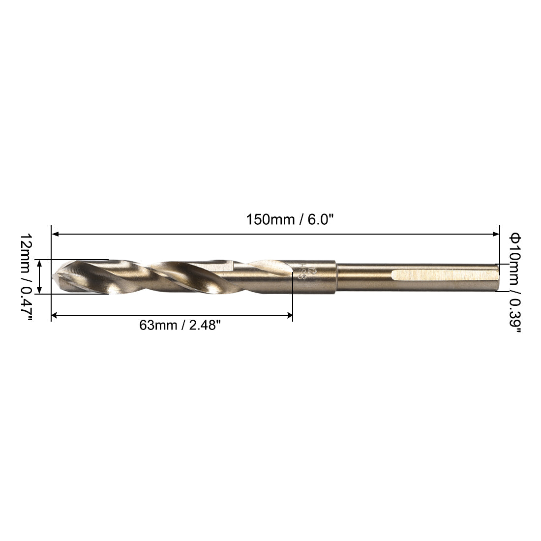 Harfington HSS 6542 Tri-flat Reduced Shank Twist Drill Bit
