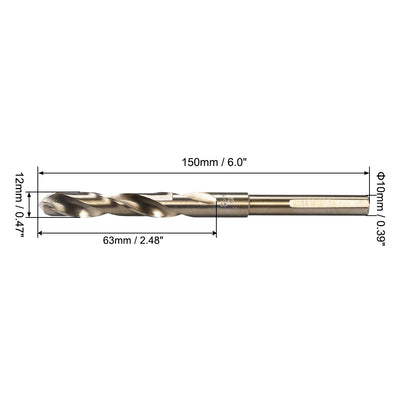 Harfington HSS 6542 Tri-flat Reduced Shank Twist Drill Bit