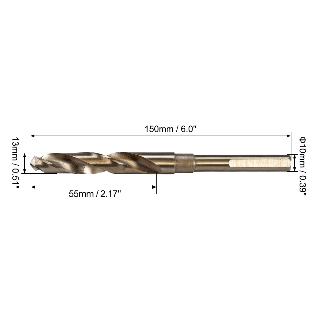 Harfington HSS 6542 Tri-flat Reduced Shank Twist Drill Bit