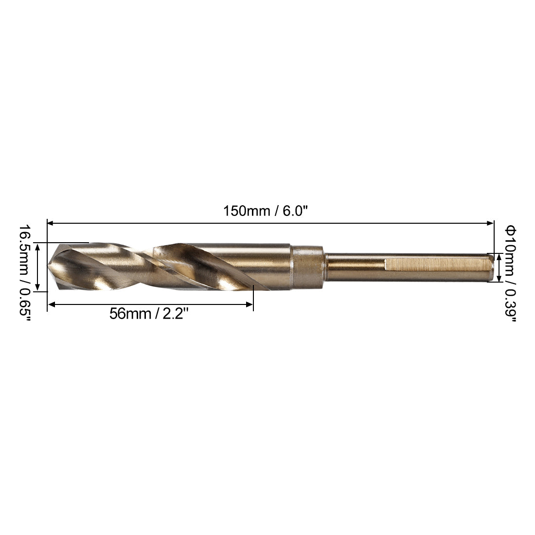 Harfington HSS 6542 Tri-flat Reduced Shank Twist Drill Bit
