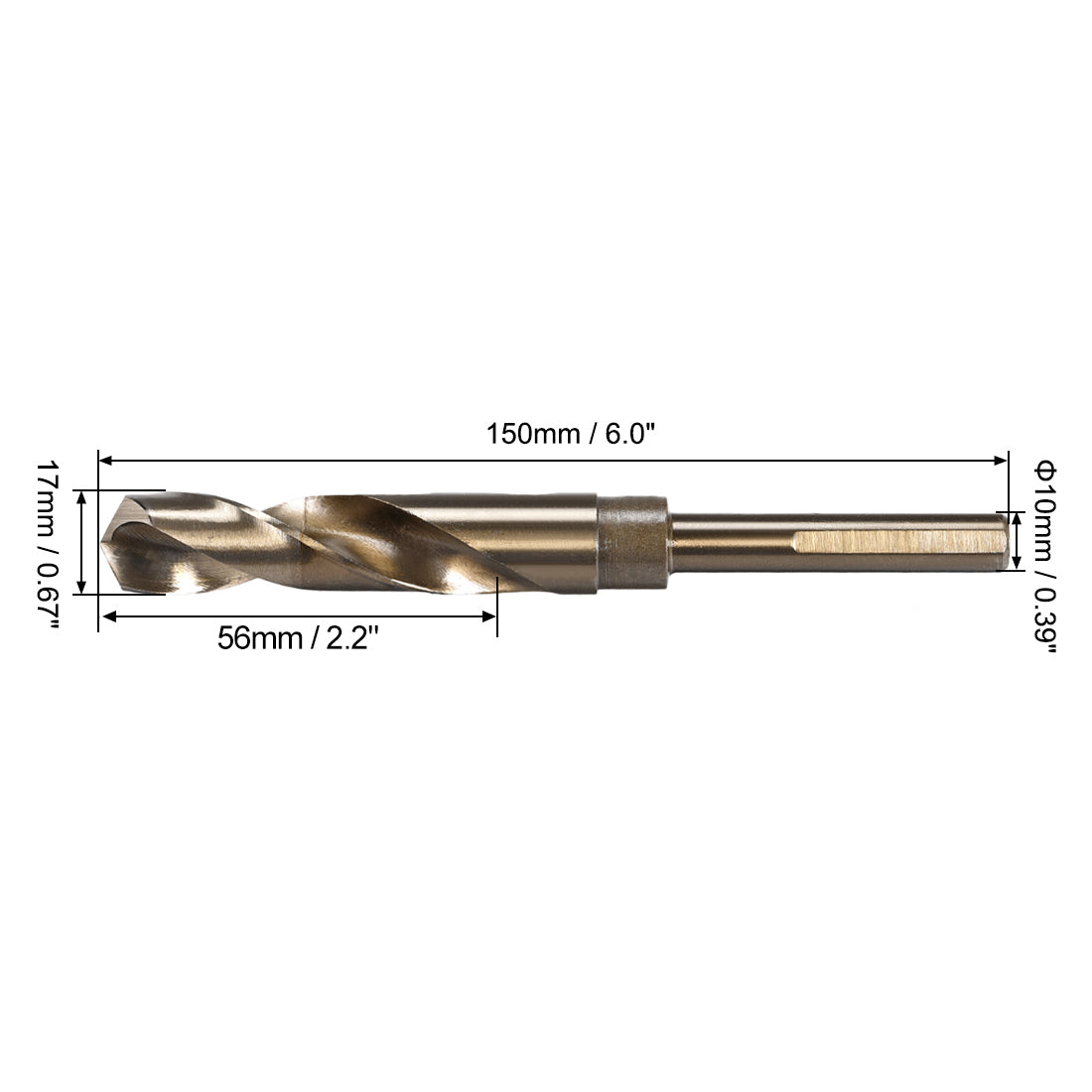 Harfington HSS 6542 Tri-flat Reduced Shank Twist Drill Bit