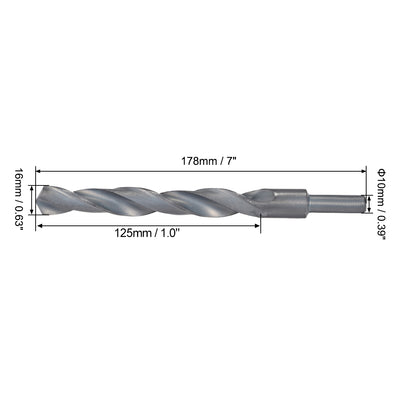 Harfington Reduced Shank Twist Drill Bits 16mm HSS 4241 with 10mm Shank 1 Pcs