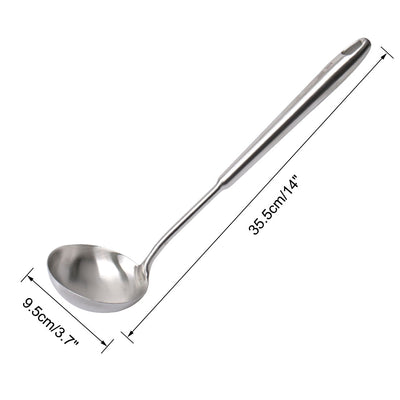 Harfington 14" Stainless Steel Soup Spoon Ladle Kitchen Serving Utensil for Cooking Baking