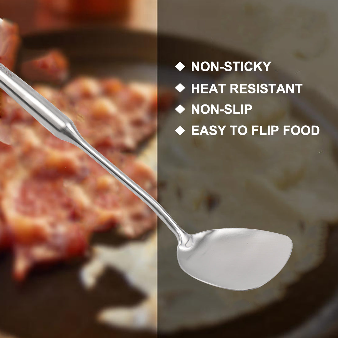 Harfington 14.8" Stainless Steel Turner Heat Resistant Non-stick Cookware Cooking Baking