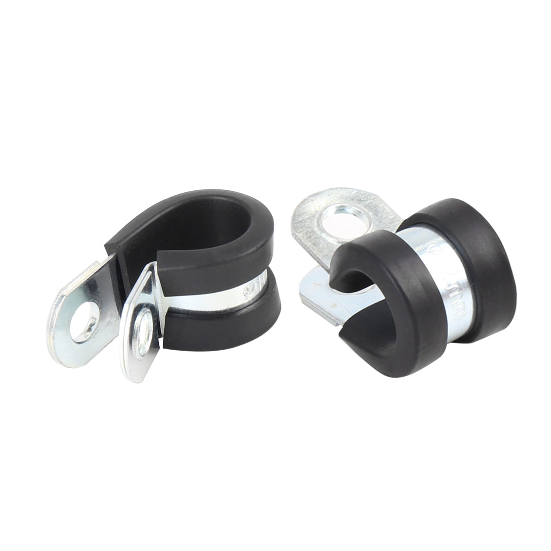 Harfington 12pcs R Shape Rubber Cable Pipe Clamp Hose Clip for Automotive