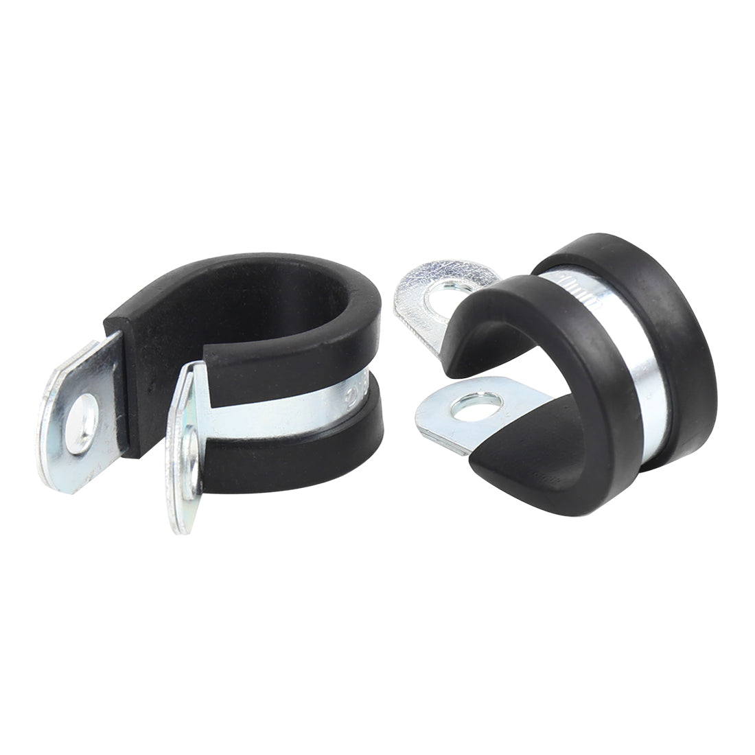 Harfington 12pcs R Shape Rubber Cable Pipe Clamp Hose Clip for Automotive