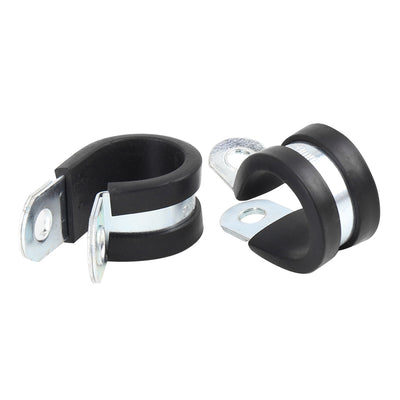 Harfington 12pcs R Shape Rubber Cable Pipe Clamp Hose Clip for Automotive