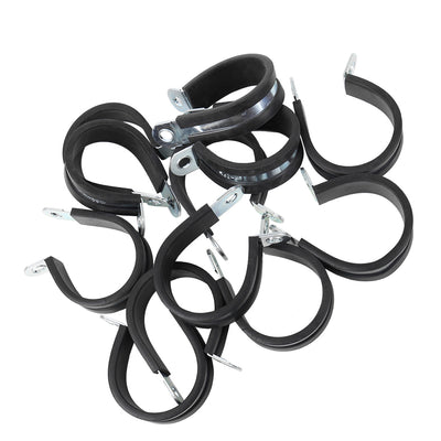 Harfington 12pcs R Shape Rubber Cable Pipe Clamp Hose Clip for Automotive