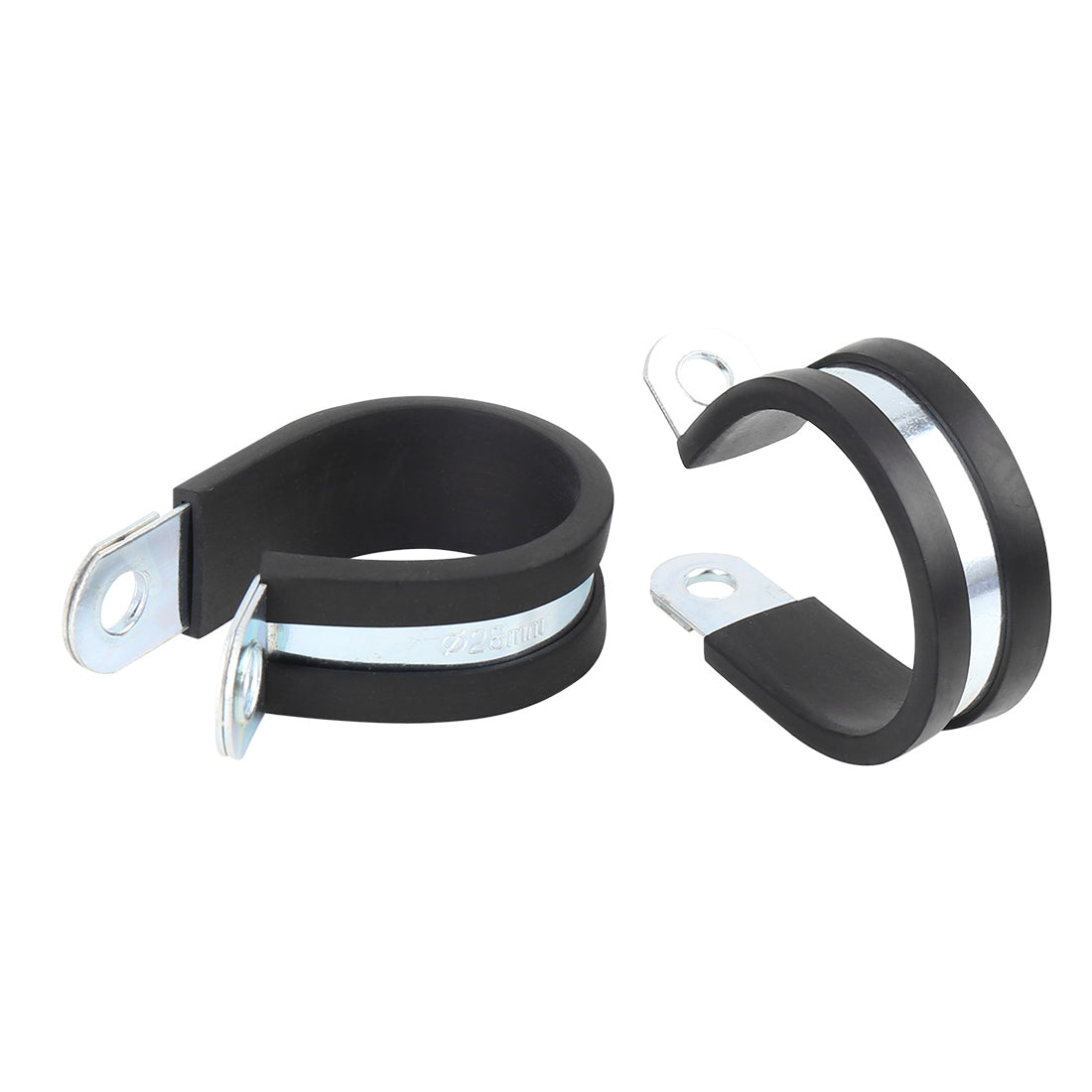 Harfington 12pcs R Shape Rubber Cable Pipe Clamp Hose Clip for Automotive