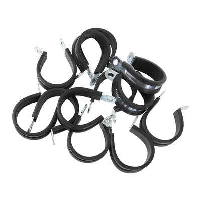 Harfington 12pcs R Shape Rubber Cable Pipe Clamp Hose Clip for Automotive