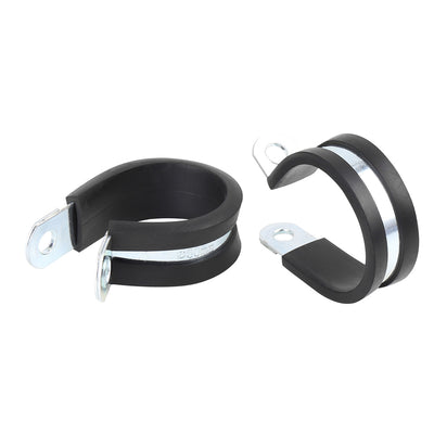 Harfington 12pcs R Shape Rubber Cable Pipe Clamp Hose Clip for Automotive