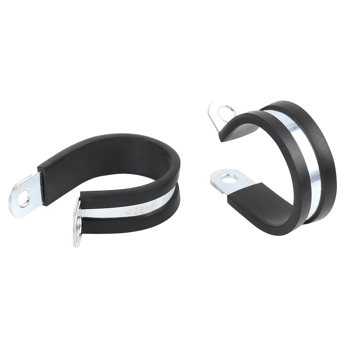 Harfington 12pcs R Shape Rubber Cable Pipe Clamp Hose Clip for Automotive