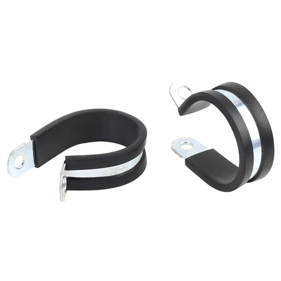 Harfington 12pcs R Shape Rubber Cable Pipe Clamp Hose Clip for Automotive