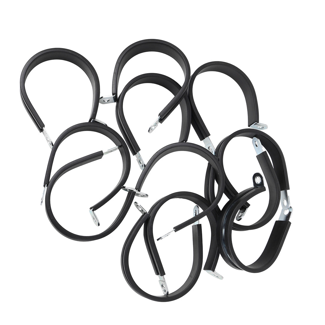 Harfington 12pcs R Shape Rubber Cable Pipe Clamp Hose Clip for Automotive