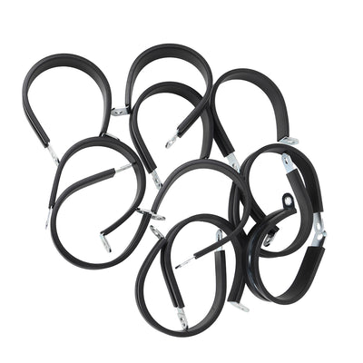 Harfington 12pcs R Shape Rubber Cable Pipe Clamp Hose Clip for Automotive