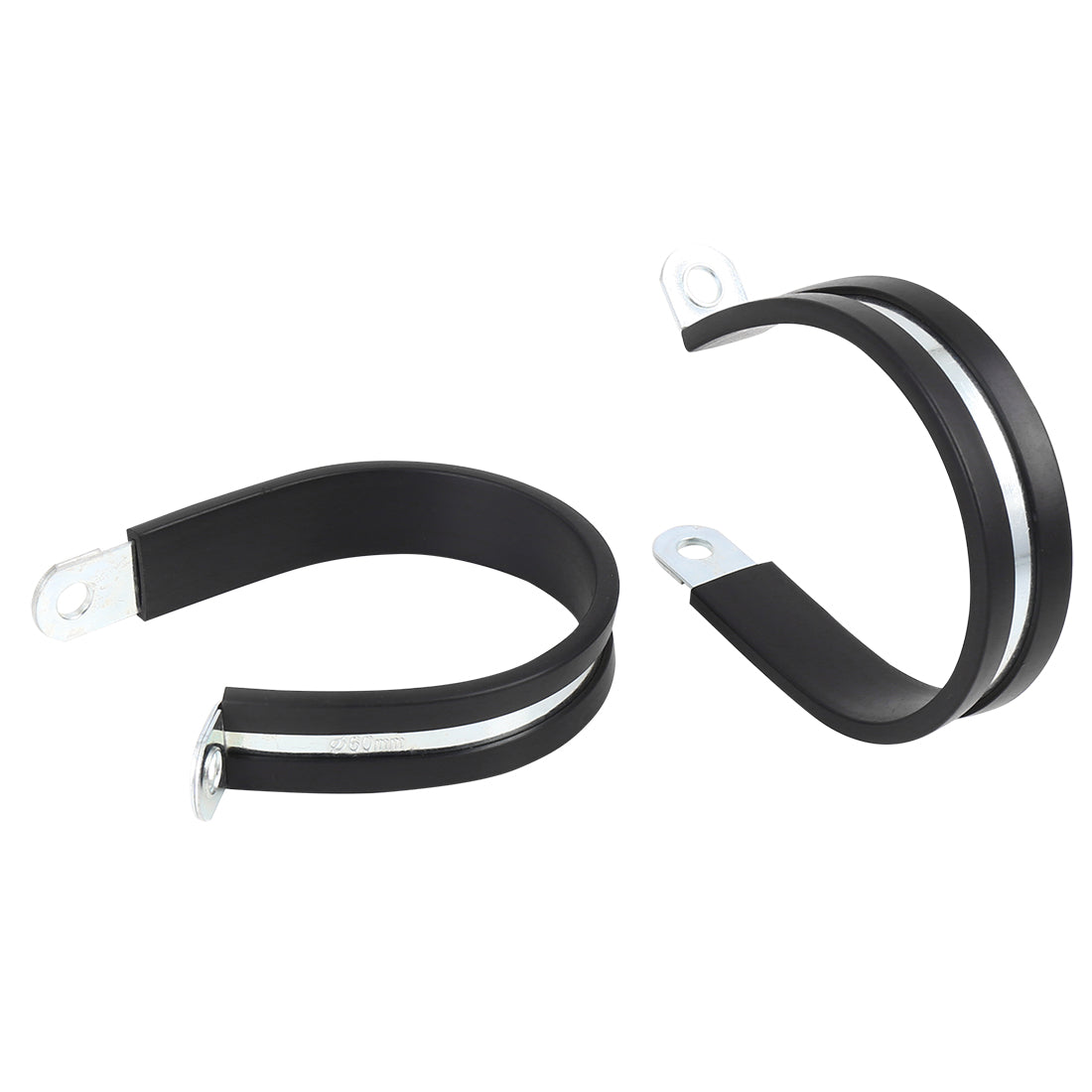 Harfington 12pcs R Shape Rubber Cable Pipe Clamp Hose Clip for Automotive