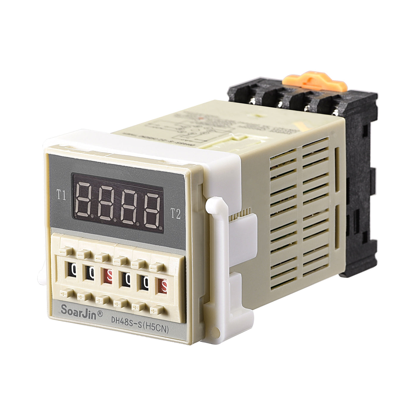 Harfington 12V AC/DC  0.1S-99H Range Adjustable Delay Timer 8 Terminals LED Display Time Relay DH48S-S-2Z with Base